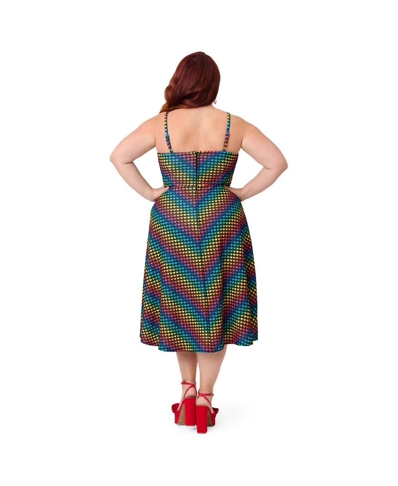 Smak Parlour Plus Size 1970s Chevron Midi Dress