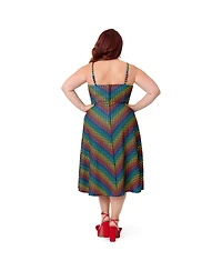 Smak Parlour Plus Size 1970s Chevron Midi Dress