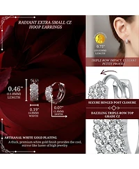 One of a Kind White Gold Plated Cubic Zirconia 13mm Hoop Earrings