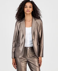 Anne Klein Women's Notch-Collar Single-Button Jacket