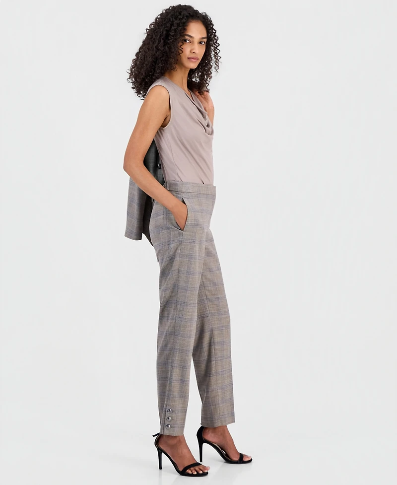 Anne Klein Women's Mid-Rise Straight-Leg Ankle Pants