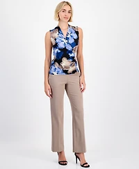 Anne Klein Petite Faux-Wrap Sleeveless Top