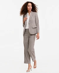Anne Klein Petite Houndstooth Single-Button Blazer