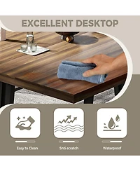 gaomon 71" Farmhouse Dining Table Set of 2, Rectangular for 6-8 People, Adjustable Feet, Kitchen and Room