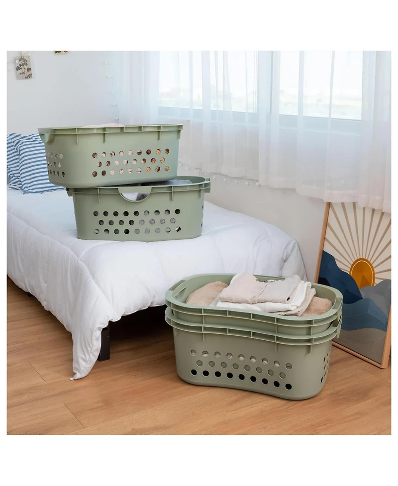 Iris 4 Pack Comfort Carry Lightweight Laundry Basket w/ Ergonomic Curves