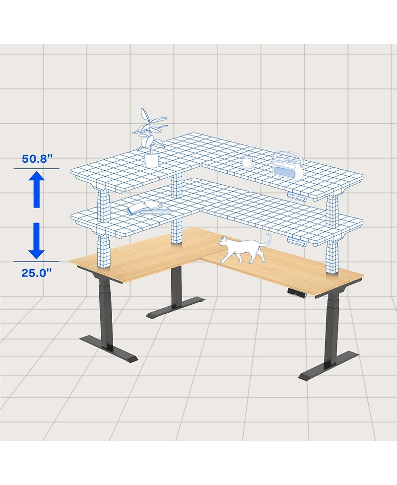 FlexiSpot L Shaped Electric Height Adjustable Standing Desk
