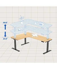 FlexiSpot L Shaped Electric Height Adjustable Standing Desk