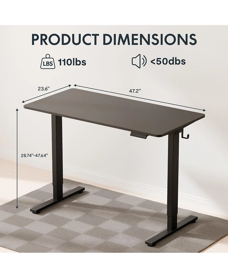 FlexiSpot Adjustable Standing Desk with Memory Controls Hooks and Storage Box Quick Install