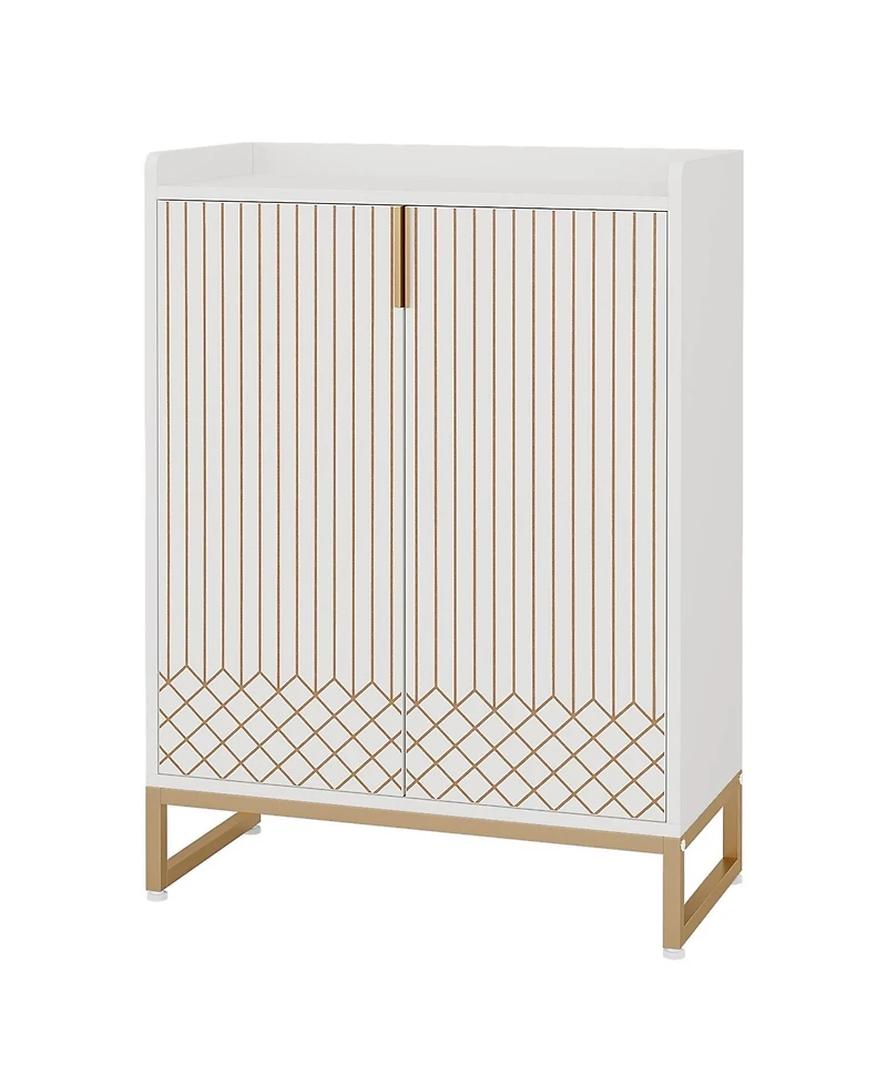Slickblue 5 Tier Shoe Storage Cabinet with Doors for Entryway and Closet