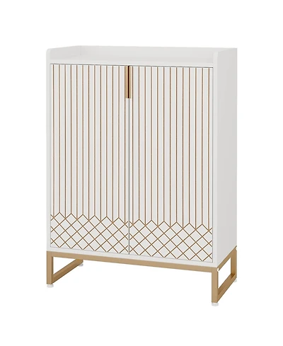 Slickblue 5 Tier Shoe Storage Cabinet with Doors for Entryway and Closet