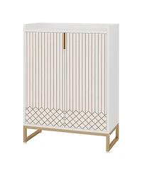 Slickblue 5 Tier Shoe Storage Cabinet with Doors for Entryway and Closet
