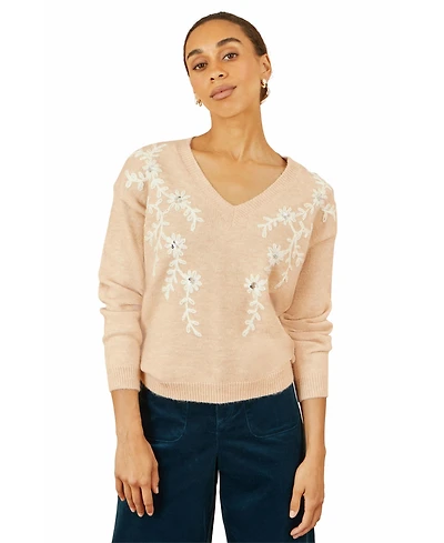 Yumi Women's Floral Knitted Jumper