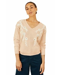 Yumi Women's Floral Knitted Jumper