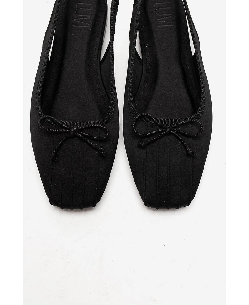 Prologue Shoes Women's Zelvia Bow Slingback Ballet Flat