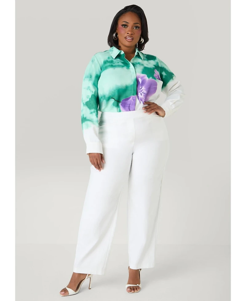 Ashley Stewart Women's Floral Print Shirt