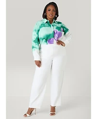 Ashley Stewart Women's Floral Print Shirt