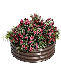 Xo Round Metal Raised Garden Bed 2x1 ft, Galvanized Steel Planter Box, Rubber Edge, Rustproof, Easy Assembly