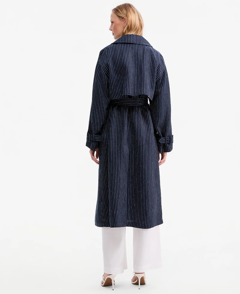 Tommy Hilfiger Women's Nautical Stripe Trench Coat