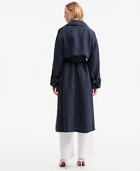 Tommy Hilfiger Women's Nautical Stripe Trench Coat