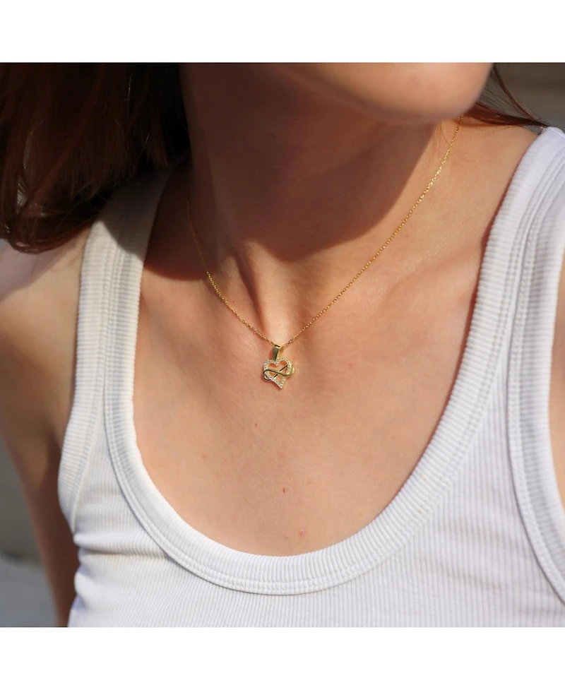 Spero London Infinity Heart Love Sterling Silver Pendant Necklace