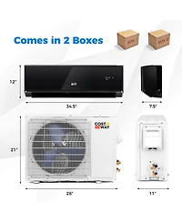 Costway Btu Wifi Enabled Mini Split Air Conditioner and Heater with Heat Pump