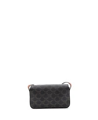 Pre-Owned Celine Triomphe East-West Shoulder Bag Triomphe Coated Canvas