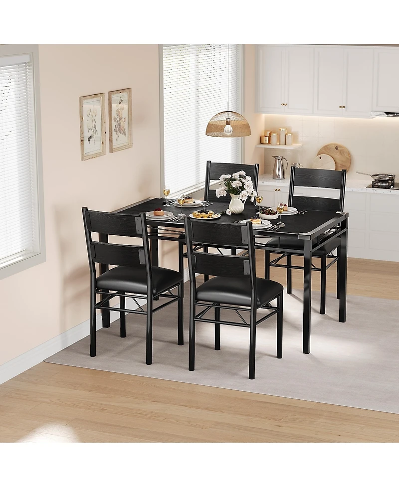 gaomon Dining Table Set for 4 with Upholstered Chairs, Dining Room Table Set for 4, for Kitchen, Apartment