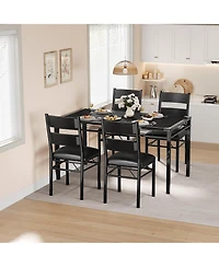 gaomon Dining Table Set for 4 with Upholstered Chairs, Dining Room Table Set for 4, for Kitchen, Apartment