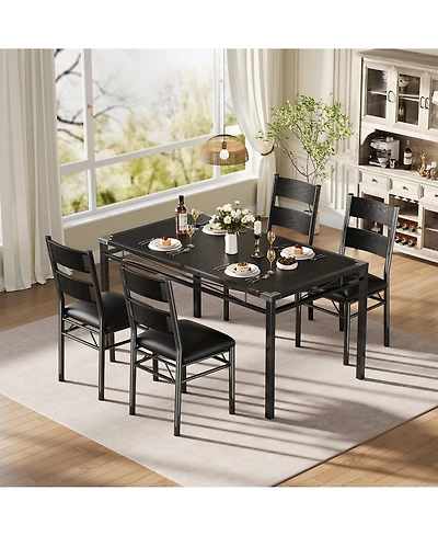 gaomon Dining Table Set for 4 with Upholstered Chairs, Dining Room Table Set for 4, for Kitchen, Apartment