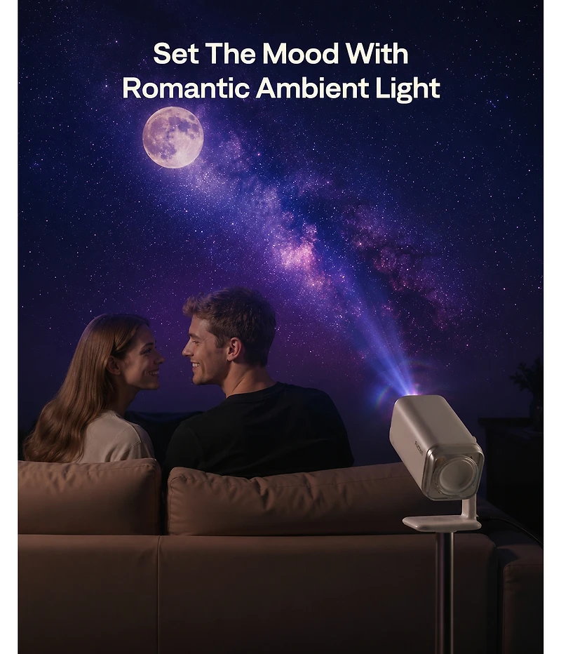 Aurzen Aurora Beam Lens for Projector, 5X Bigger Image and Wide Angle, Star Projector Accessory, Magnetic Snap-On Design, for Immersive Viewing