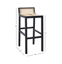 Safavieh Saito Low Back Cane Bar Stool