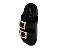 London Rag Women's Zooper Chunky Buckle Slip-On Flats
