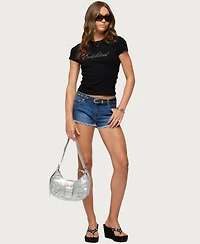 Edikted Women's Icon Rhinestone T Shirt