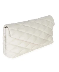 Pre-Owned Saint Laurent Crema Soft Quilted Lambskin Sade Puffer Envelope Clutch