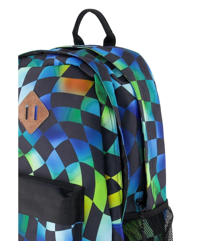 Deux par Deux Little Boy Checkered Practical Spacious Durable Backpack