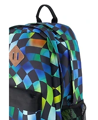 Deux par Deux Little Boy Checkered Practical Spacious Durable Backpack