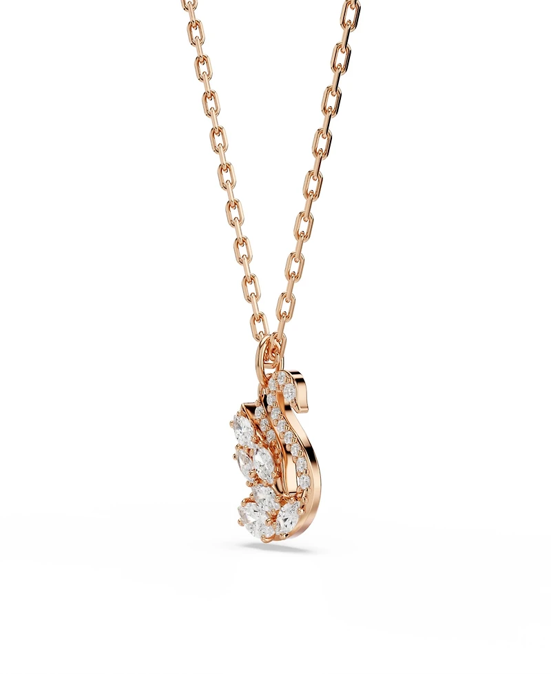 Swarovski Rose Gold-Tone Plated Swan Pendant Necklace