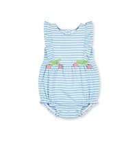 Florence Eiseman Baby Girl Stripe Knit Romper With Heart Cherries