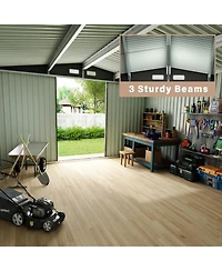 GarveeLife Outdoor Metal Yard Garden Shed Kit With Lockable Door Air Vent And Utility Storage For Backyard Garden Patio Lawn