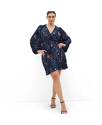 City Chic Women's Kira Etched Print Wrap Mini Dress