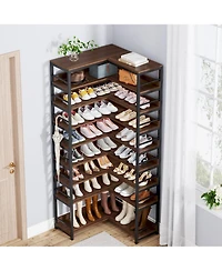 Slickblue 9 Tier Corner Shoe Rack Freestanding Shoe Storage Shelf