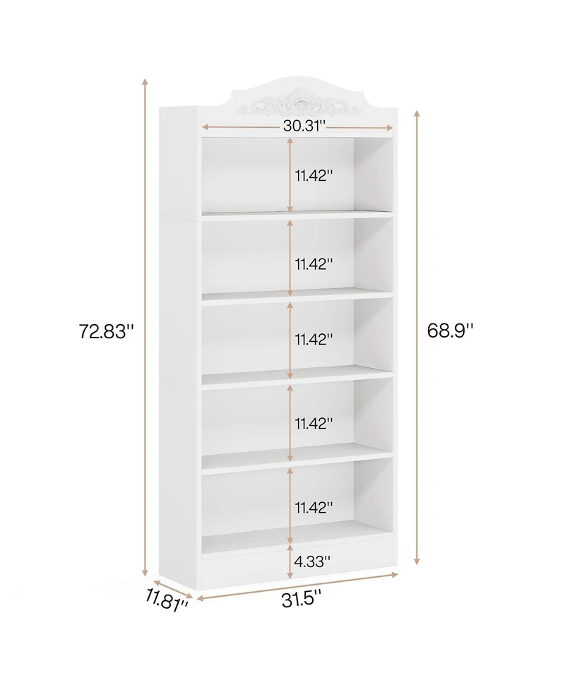 Slickblue Freestanding 72.8 Inch Wood Shoe Cabinet with 5 Tier Storage