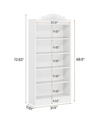 Slickblue Freestanding 72.8 Inch Wood Shoe Cabinet with 5 Tier Storage