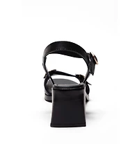 Forever & Always Shoes Women's Yolen Leather Block Heel Sandal