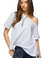 Edikted Women's Miah Off Shoulder Shredded Back Top