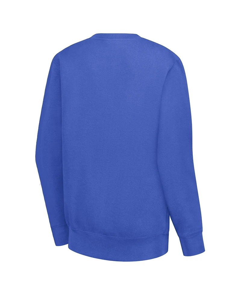 G-iii 4Her by Carl Banks Women's Royal New York Knicks Leopard Heart Fleece Pullover Sweatshirt