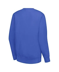 G-iii 4Her by Carl Banks Women's Royal New York Knicks Leopard Heart Fleece Pullover Sweatshirt