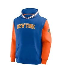 Fanatics Men's Blue/Orange New York Knicks Half Court Shot Clock Fastbreak Hoodie