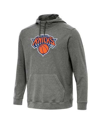 Antigua Men's Heather New York Knicks Cloud Pullover Hoodie