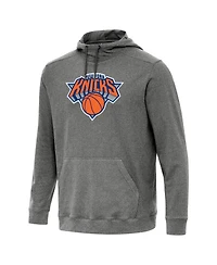 Antigua Men's Heather New York Knicks Cloud Pullover Hoodie